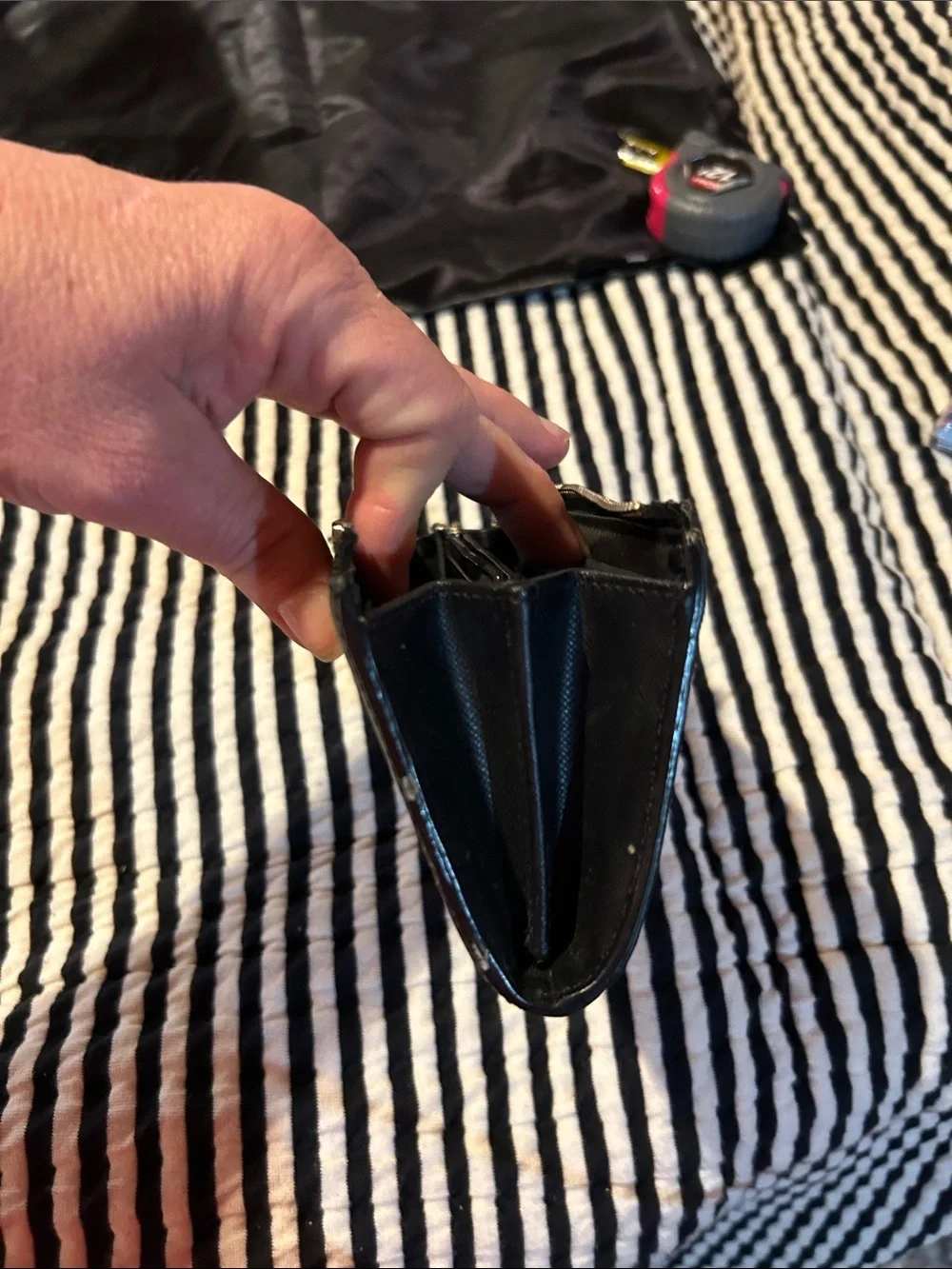 Coach Black Men's Zip-Around Leather Wallet
